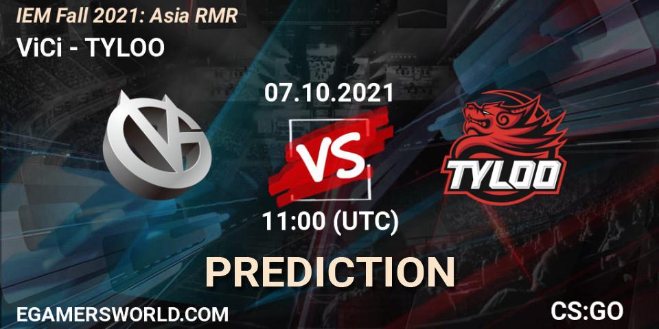 ViCi vs TYLOO: Match Prediction. 07.10.21, CS2 (CS:GO), IEM Fall 2021: Asia RMR
