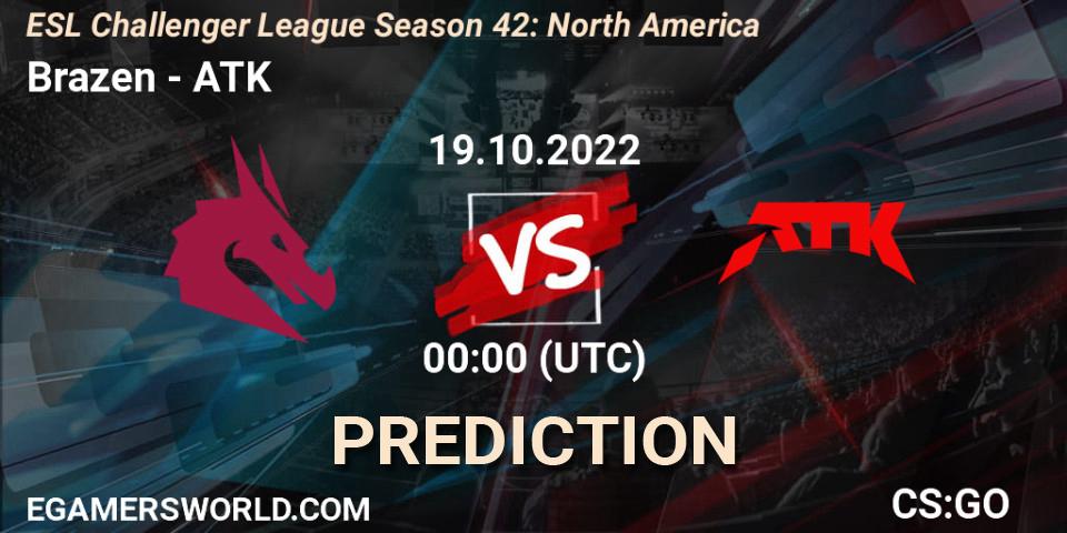 Brazen vs ATK: Match Prediction. 19.10.2022 at 00:00, Counter-Strike (CS2), ESL Challenger League Season 42: North America