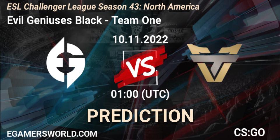 Evil Geniuses Black vs Team One: Match Prediction. 07.12.22, CS2 (CS:GO), ESL Challenger League Season 43: North America