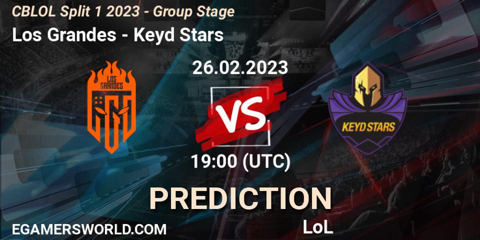Los Grandes vs Keyd Stars: Match Prediction. 26.02.23, LoL, CBLOL Split 1 2023 - Group Stage