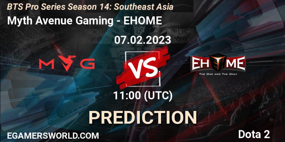 Myth Avenue Gaming vs EHOME: Match Prediction. 07.02.23, Dota 2, BTS Pro Series Season 14: Southeast Asia