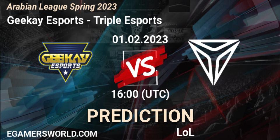 Geekay Esports vs Triple Esports: Match Prediction. 01.02.23, LoL, Arabian League Spring 2023