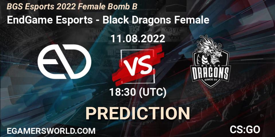 EndGame Esports vs Black Dragons Female: Match Prediction. 11.08.2022 at 18:30, Counter-Strike (CS2), Monster Energy BGS Bomb B Women Cup 2022