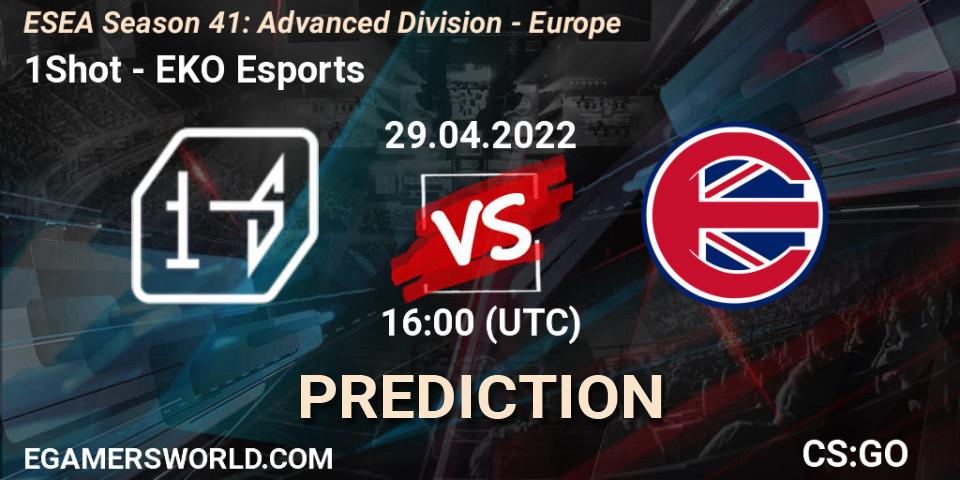 1Shot vs EKO Esports: Match Prediction. 29.04.2022 at 16:00, Counter-Strike (CS2), ESEA Season 41: Advanced Division - Europe