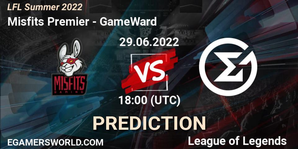 Misfits Premier vs GameWard: Match Prediction. 29.06.2022 at 18:00, LoL, LFL Summer 2022