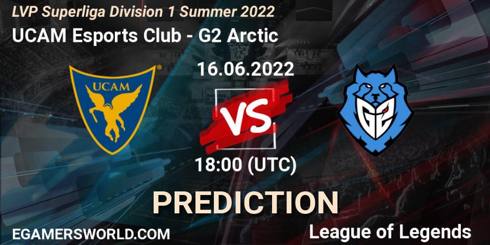 UCAM Esports Club vs G2 Arctic: Match Prediction. 16.06.2022 at 18:00, LoL, LVP Superliga Division 1 Summer 2022