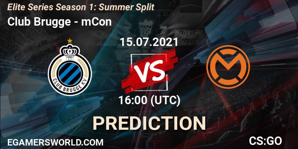 Club Brugge vs mCon: Match Prediction. 15.07.2021 at 16:00, Counter-Strike (CS2), Elite Series Season 1: Summer Split