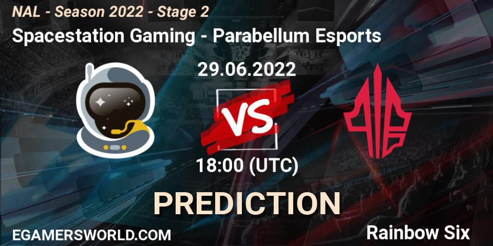 Spacestation Gaming vs Parabellum Esports: Match Prediction. 29.06.2022 at 18:00, Rainbow Six, NAL - Season 2022 - Stage 2