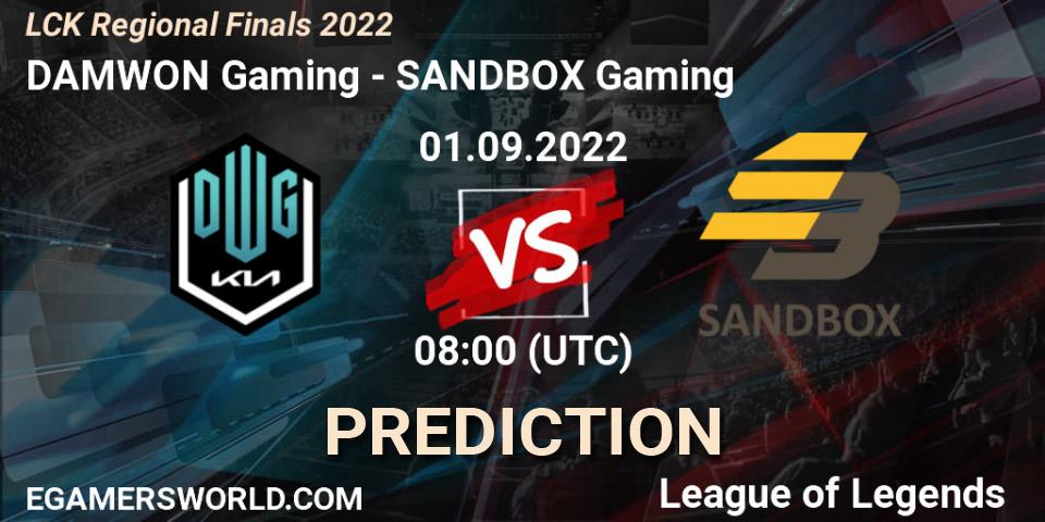 DAMWON Gaming vs SANDBOX Gaming: Match Prediction. 01.09.22, LoL, LCK Regional Finals 2022