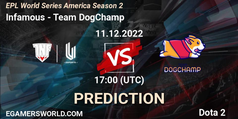 Infamous vs Team DogChamp: Match Prediction. 11.12.22, Dota 2, EPL World Series America Season 2
