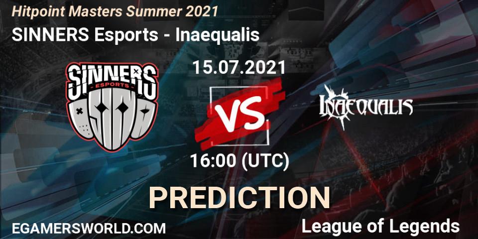 SINNERS Esports vs Inaequalis: Match Prediction. 15.07.2021 at 16:00, LoL, Hitpoint Masters Summer 2021