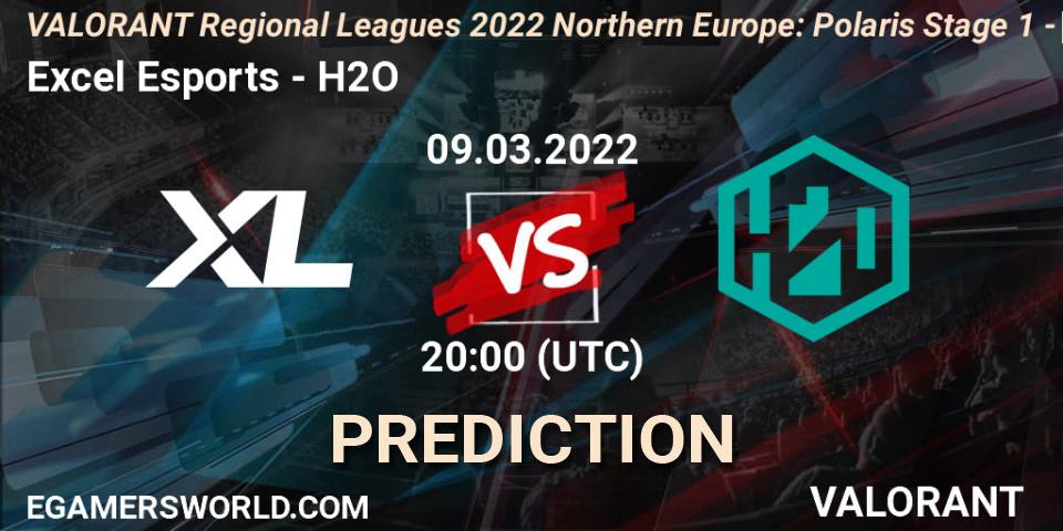 Excel Esports vs H2O: Match Prediction. 09.03.2022 at 20:00, VALORANT, VALORANT Regional Leagues 2022 Northern Europe: Polaris Stage 1 - Regular Season