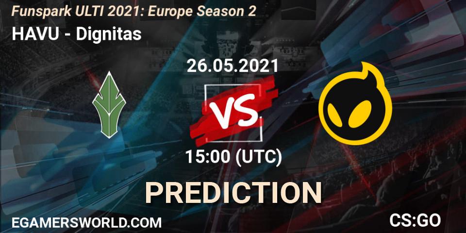HAVU vs Dignitas: Match Prediction. 26.05.2021 at 17:10, Counter-Strike (CS2), Funspark ULTI 2021: Europe Season 2