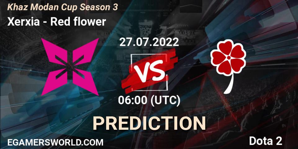 Xerxia vs Red flower: Match Prediction. 27.07.2022 at 06:26, Dota 2, Khaz Modan Cup Season 3