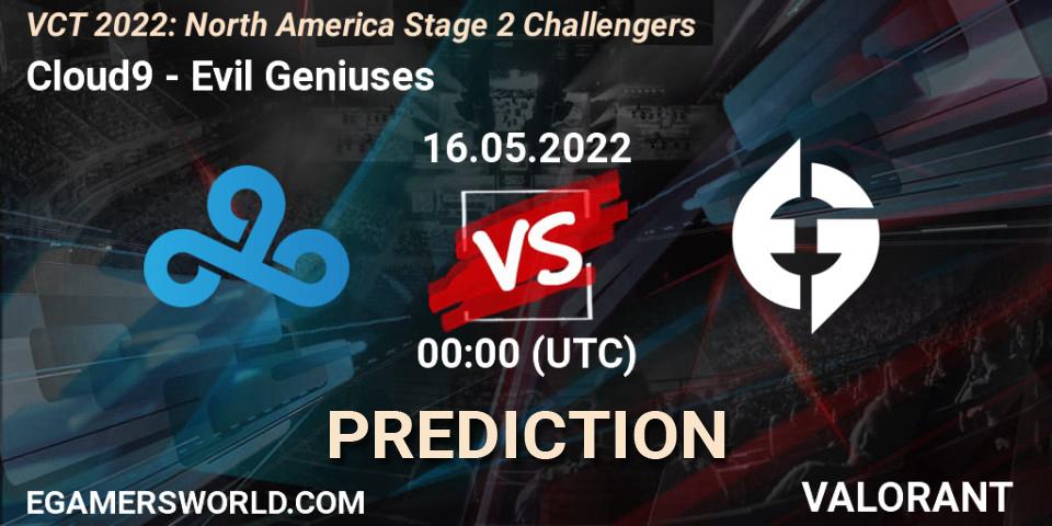 Cloud9 vs Evil Geniuses: Match Prediction. 15.05.22, VALORANT, VCT 2022: North America Stage 2 Challengers