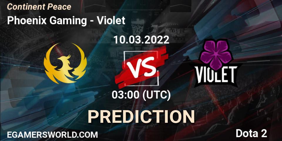 Phoenix Gaming vs Violet: Match Prediction. 10.03.2022 at 04:16, Dota 2, Continent Peace