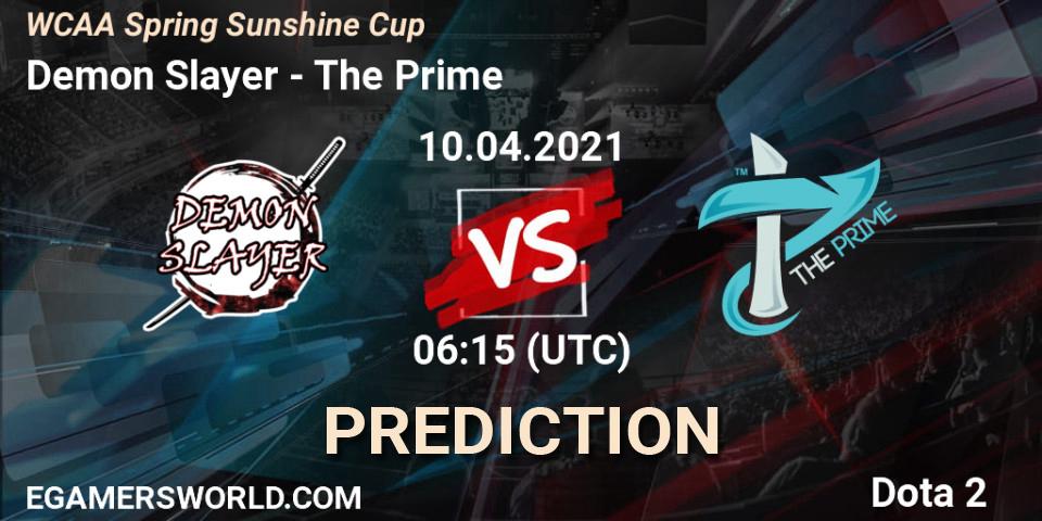 Demon Slayer vs The Prime: Match Prediction. 10.04.2021 at 06:53, Dota 2, WCAA Spring Sunshine Cup