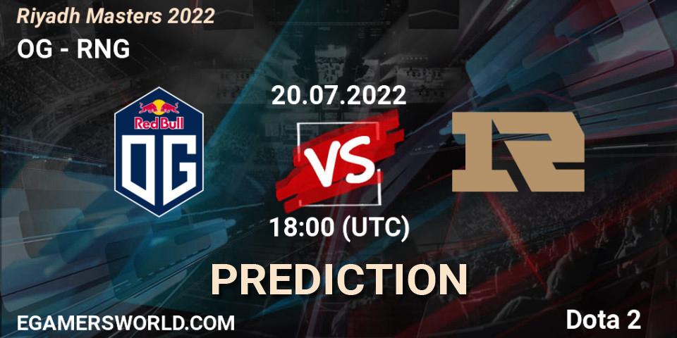 OG vs RNG: Match Prediction. 20.07.22, Dota 2, Riyadh Masters 2022
