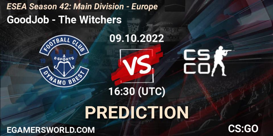 GoodJob vs The Witchers: Match Prediction. 09.10.2022 at 16:30, Counter-Strike (CS2), ESEA Season 42: Main Division - Europe