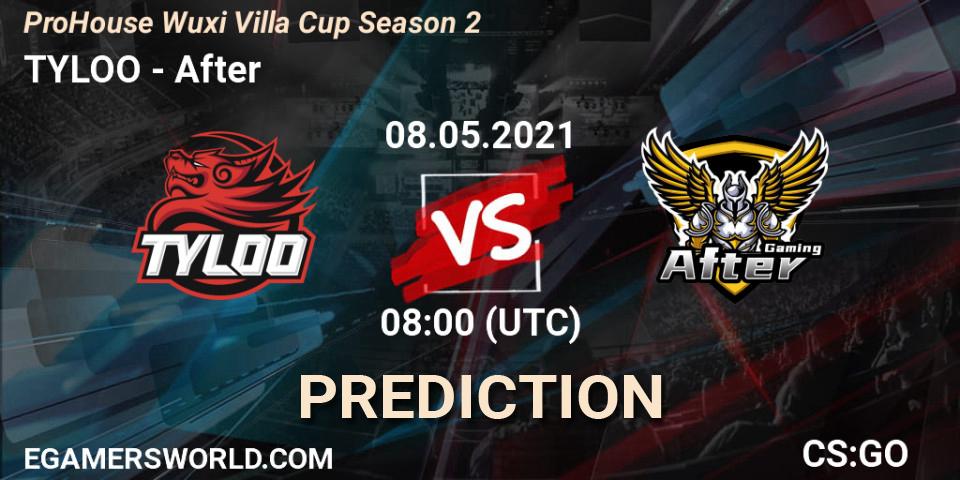 TYLOO vs After: Match Prediction. 08.05.2021 at 08:45, Counter-Strike (CS2), ProHouse Wuxi Villa Cup Season 2