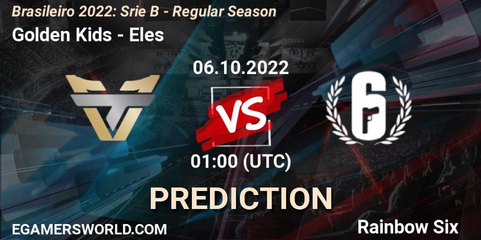 Golden Kids vs Eles: Match Prediction. 06.10.2022 at 01:00, Rainbow Six, Brasileirão 2022: Série B - Regular Season