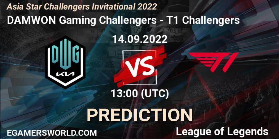 DAMWON Gaming Challengers vs T1 Challengers: Match Prediction. 14.09.22, LoL, Asia Star Challengers Invitational 2022