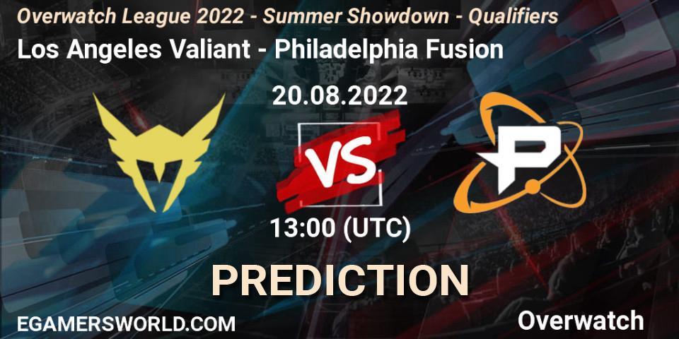 Los Angeles Valiant vs Philadelphia Fusion: Match Prediction. 20.08.22, Overwatch, Overwatch League 2022 - Summer Showdown - Qualifiers
