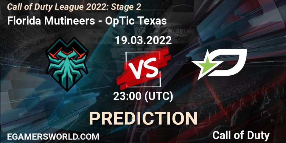 Florida Mutineers vs OpTic Texas: Match Prediction. 19.03.22, Call of Duty, Call of Duty League 2022: Stage 2