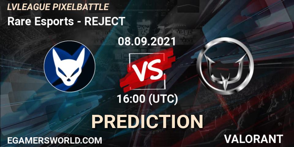 Rare Esports vs REJECT: Match Prediction. 08.09.2021 at 16:00, VALORANT, LVLEAGUE PIXELBATTLE