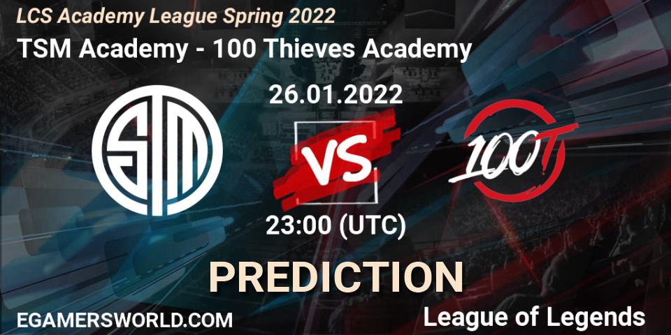 TSM Academy vs 100 Thieves Academy: Match Prediction. 26.01.22, LoL, LCS Academy League Spring 2022