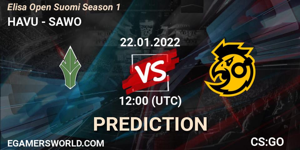 HAVU vs SAWO: Match Prediction. 22.01.2022 at 12:00, Counter-Strike (CS2), Elisa Open Suomi Season 1