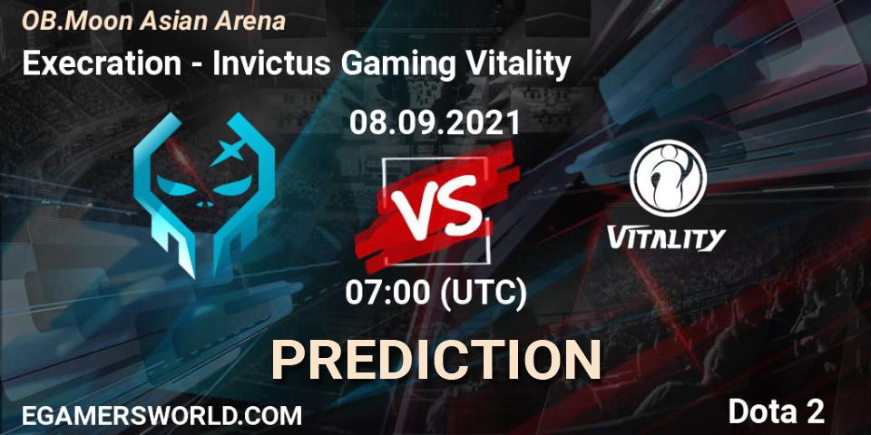 Execration vs Invictus Gaming Vitality: Match Prediction. 08.09.2021 at 07:26, Dota 2, OB.Moon Asian Arena