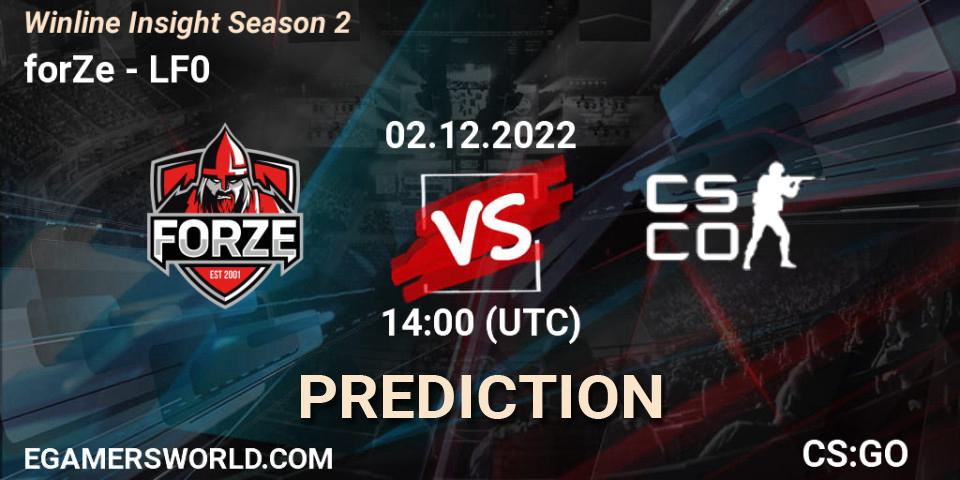 forZe vs LF0: Match Prediction. 04.12.22, CS2 (CS:GO), Winline Insight Season 2