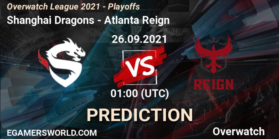 Shanghai Dragons vs Atlanta Reign: Match Prediction. 26.09.2021 at 01:00, Overwatch, Overwatch League 2021 - Playoffs
