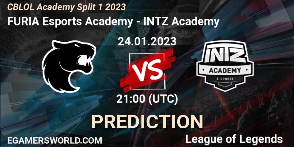 FURIA Esports Academy vs INTZ Academy: Match Prediction. 24.01.2023 at 21:00, LoL, CBLOL Academy Split 1 2023
