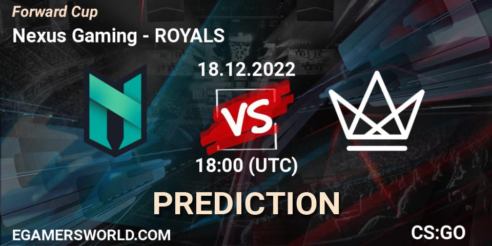 Nexus Gaming vs ROYALS: Match Prediction. 18.12.2022 at 18:00, Counter-Strike (CS2), Forward Cup