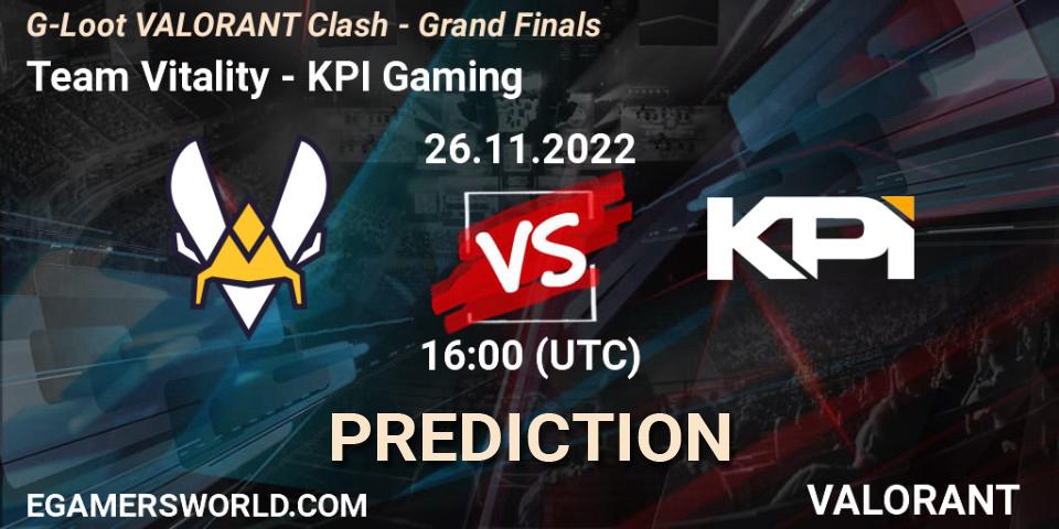 Team Vitality vs KPI Gaming: Match Prediction. 26.11.22, VALORANT, G-Loot VALORANT Clash - Grand Finals
