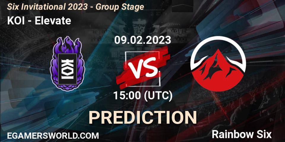 KOI vs Elevate: Match Prediction. 09.02.2023 at 15:00, Rainbow Six, Six Invitational 2023 - Group Stage