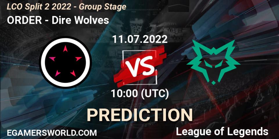 ORDER vs Dire Wolves: Match Prediction. 11.07.22, LoL, LCO Split 2 2022 - Group Stage