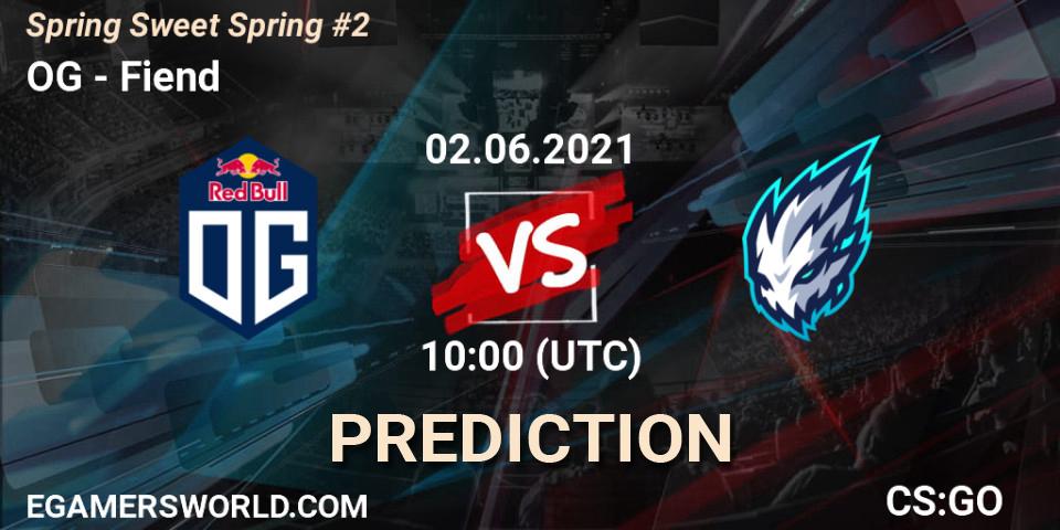 OG vs Fiend: Match Prediction. 02.06.2021 at 10:00, Counter-Strike (CS2), Spring Sweet Spring #2