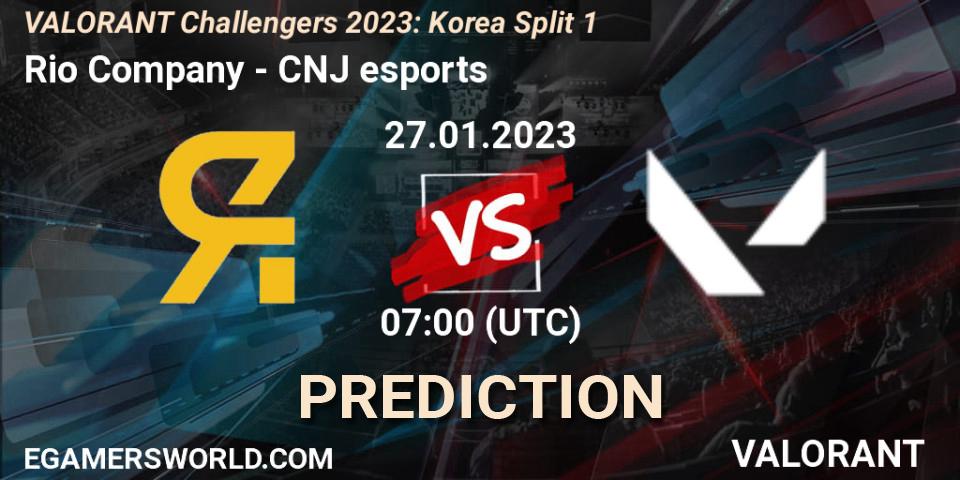 Rio Company vs CNJ Esports: Match Prediction. 27.01.2023 at 07:00, VALORANT, VALORANT Challengers 2023: Korea Split 1