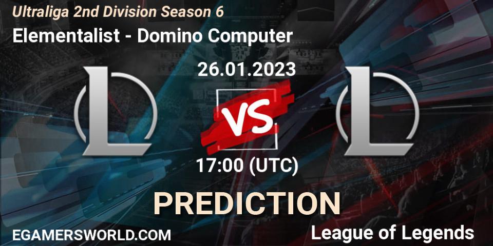 Elementalist vs Domino Computer: Match Prediction. 26.01.2023 at 17:00, LoL, Ultraliga 2nd Division Season 6