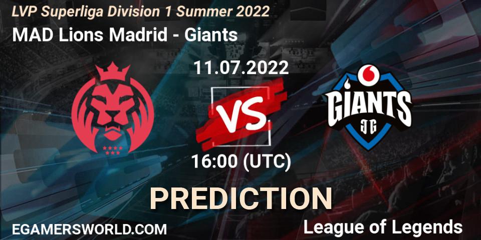 MAD Lions Madrid vs Giants: Match Prediction. 11.07.22, LoL, LVP Superliga Division 1 Summer 2022