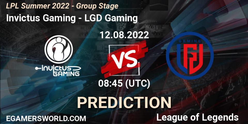 Invictus Gaming vs LGD Gaming: Match Prediction. 12.08.22, LoL, LPL Summer 2022 - Group Stage