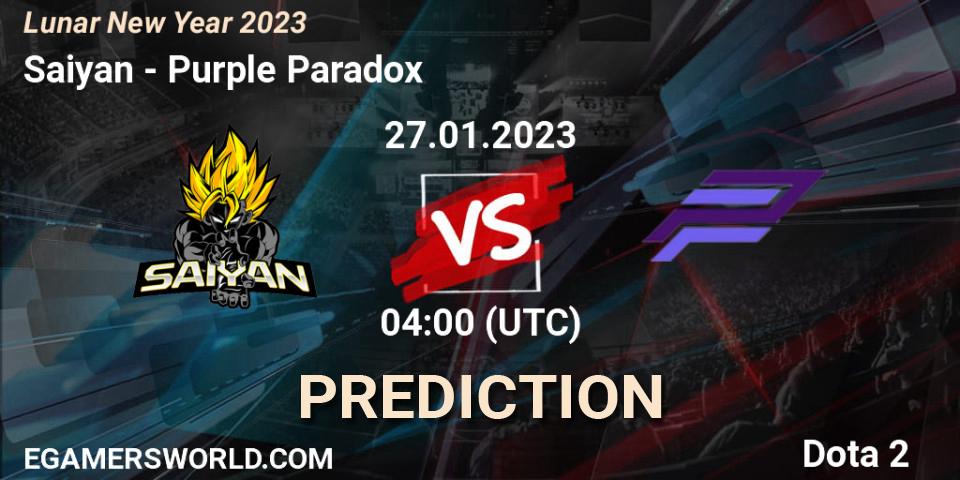 Saiyan vs Purple Paradox: Match Prediction. 27.01.23, Dota 2, Lunar New Year 2023
