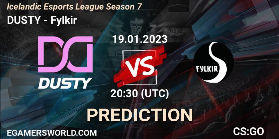 DUSTY vs Fylkir: Match Prediction. 19.01.2023 at 20:30, Counter-Strike (CS2), Icelandic Esports League Season 7