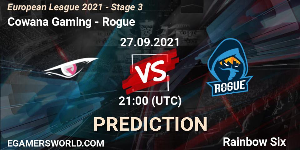 Cowana Gaming vs Rogue: Match Prediction. 27.09.2021 at 21:00, Rainbow Six, European League 2021 - Stage 3