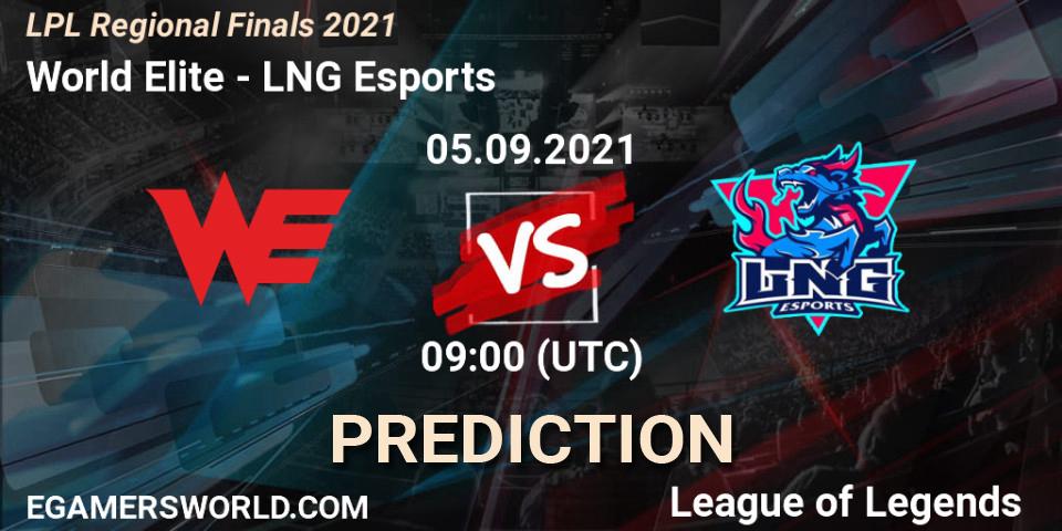 World Elite vs LNG Esports: Match Prediction. 05.09.2021 at 10:00, LoL, LPL Regional Finals 2021