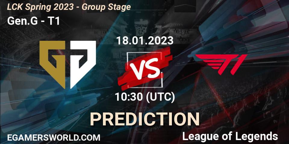 Gen.G vs T1: Match Prediction. 18.01.2023 at 10:30, LoL, LCK Spring 2023 - Group Stage