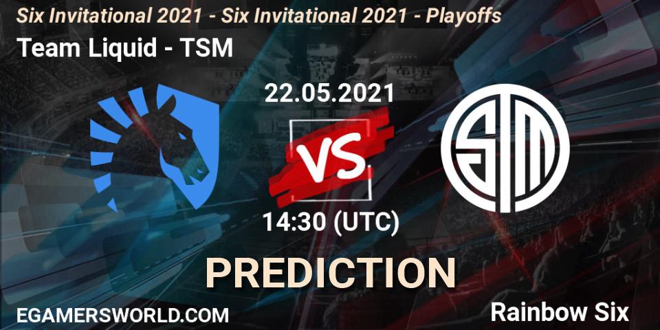Team Liquid vs TSM: Match Prediction. 22.05.2021 at 14:30, Rainbow Six, Six Invitational 2021 - Six Invitational 2021 - Playoffs
